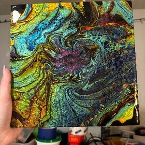 Abstract Multicolor Wooden Canvas Art